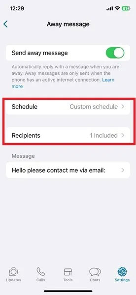Thêm người nhận cho tin nhắn đã lên lịch trong WhatsApp Business.