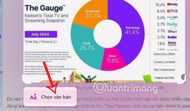 Chọn văn bản cần tìm kiếm