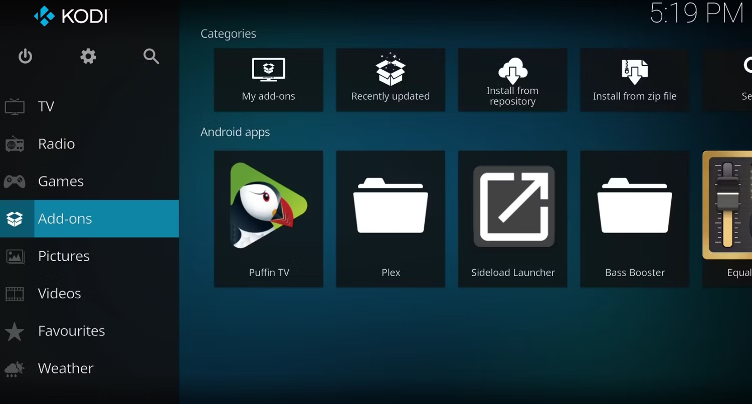 Kodi trên Android TV