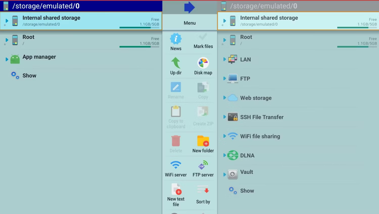 X-plore File Manager trên Android TV