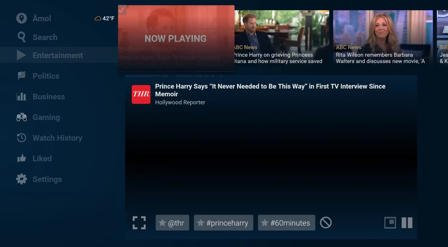 Haystack News trên Android TV