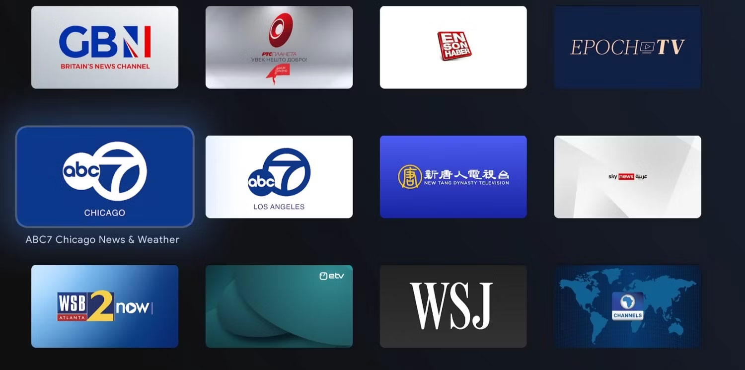 Ứng dụng tin tức cho Android TV trên Google Play Store