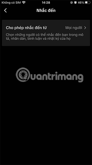 Chỉnh chế độ tag thẻ tên TikTok