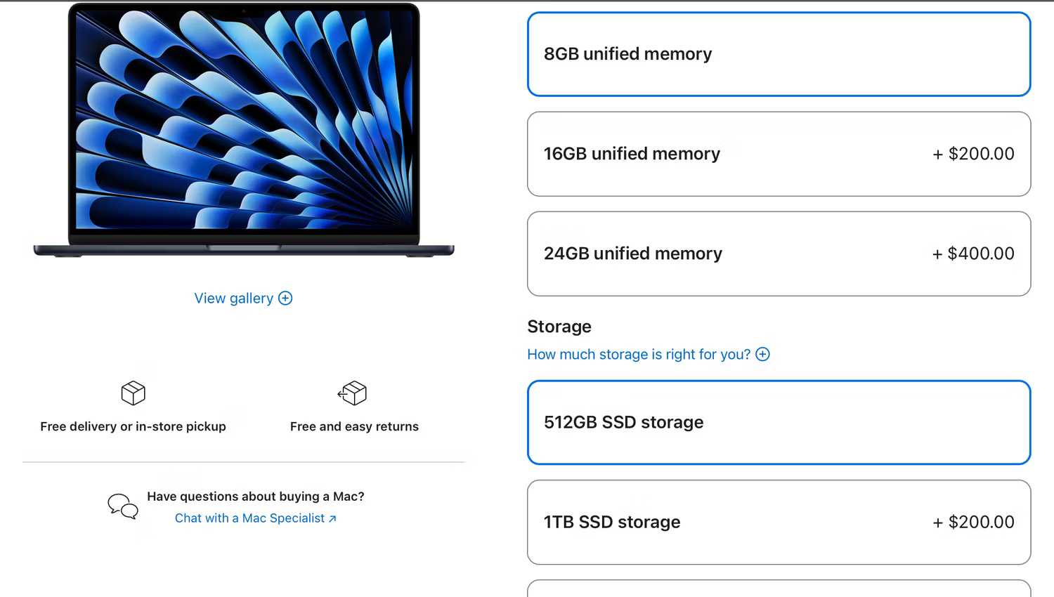 Trang Apple Store MacBook Air M3