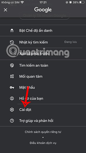 Cài đặt Google