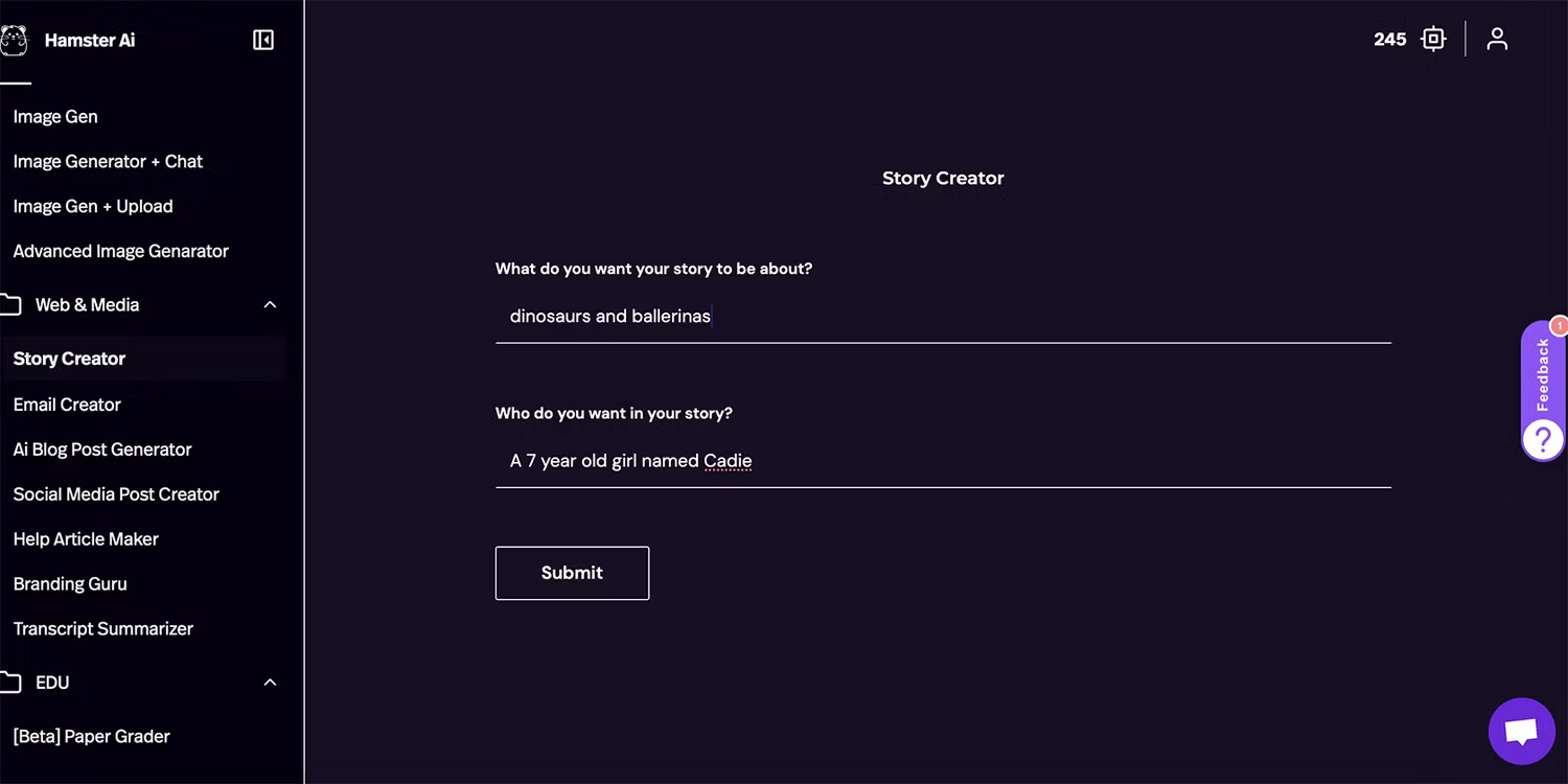 Hamster AI Story Creator