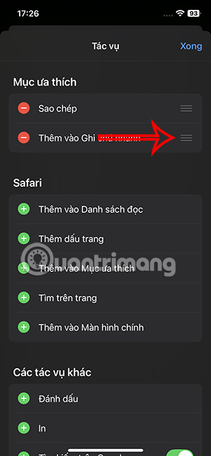 Thêm vào ghi chú nhanh iPhone