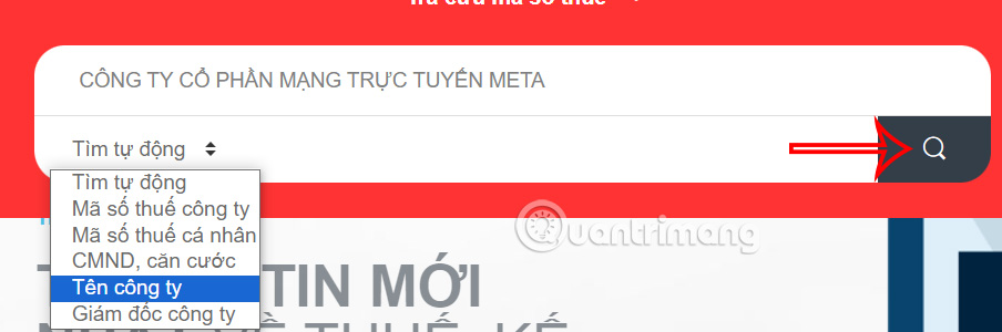Điền thông tin tên doanh nghiệp