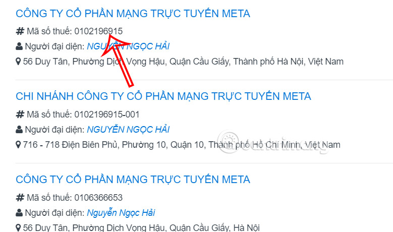 Tra cứu mã số thuế DN trên website Mã số thuế