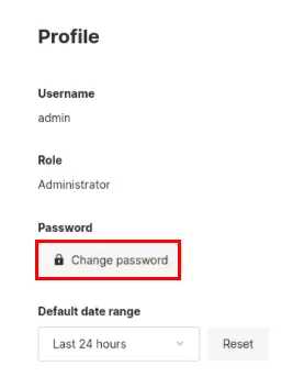 Location of the button "Change Password" inside the Profile screen.