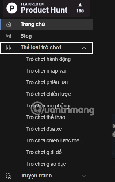 Thể loại trò chơi trên WePlayDOS