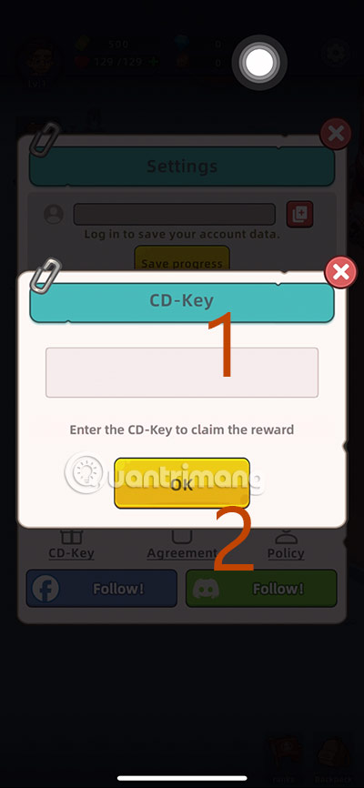 nhập cd key mini survival