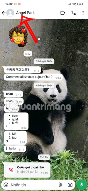 Liên hệ WhatsApp Android