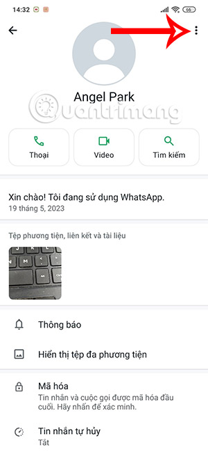 Tùy chọn số liên hệ WhatsApp