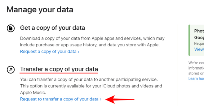 Chuyển dữ liệu Apple
