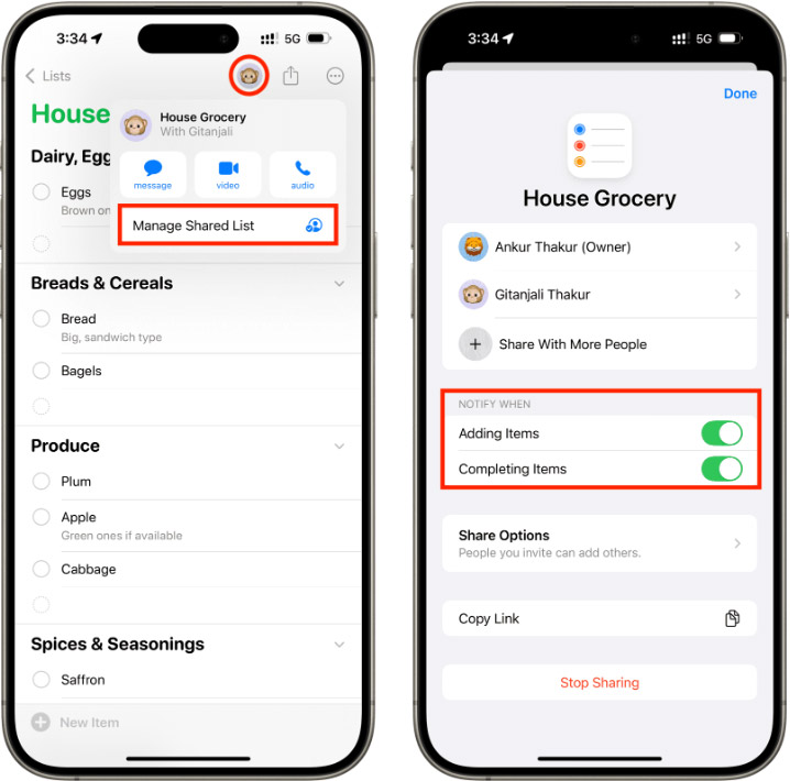 Bật thông báo lời nhắc chung 