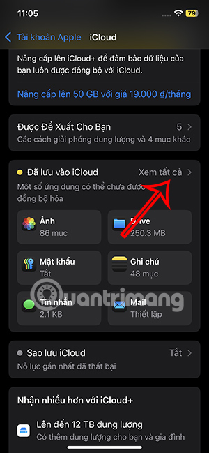 Mục đã lưu trong iCloud