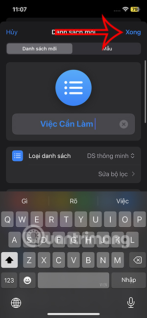 Lưu danh sách nhắc nhở mới