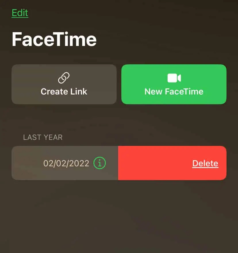 Xóa lịch sử cuộc gọi FaceTime 