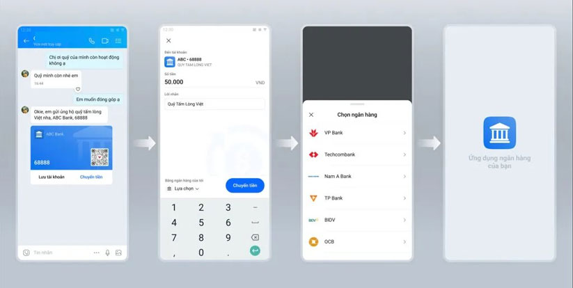 Chuyển khoản nhanh qua Zalo