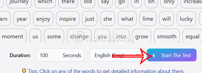 SuperSimple Typing Test luyện gõ tiếng Anh 
