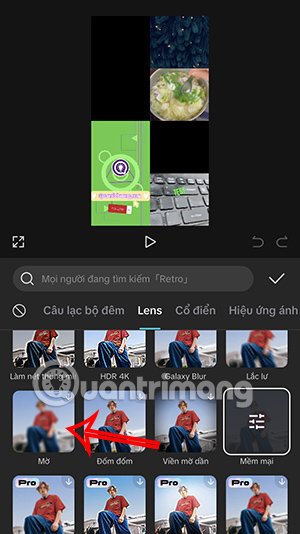 Hiệu ứng mờ video trên CapCut