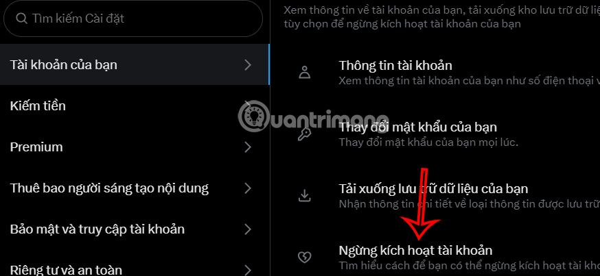 Vô hiệu hóa tài khoản X máy tính  