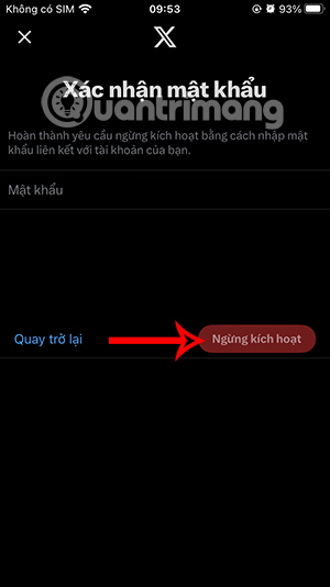 Nhập mật khẩu X