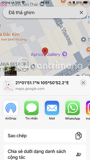 Cách chia sẻ địa điểm ghim trên Cách chia sẻ chuyến đi trên Google Maps