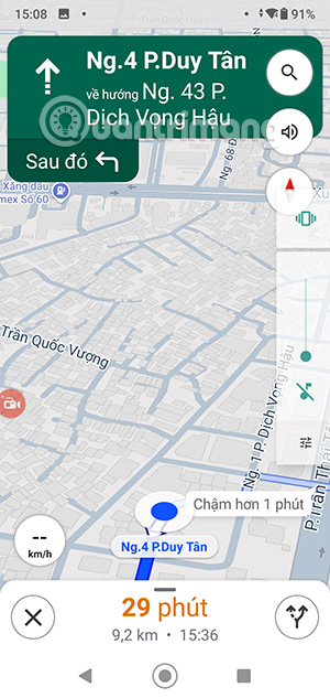 Hướng di chuyển trên Google Maps