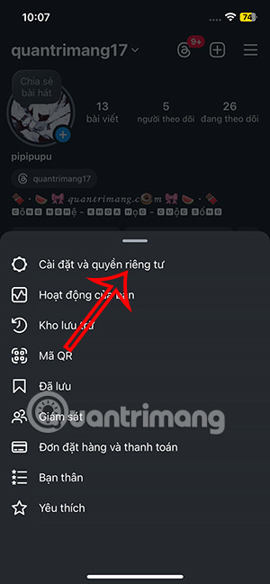 Cài đặt quyền riêng tư Instagram