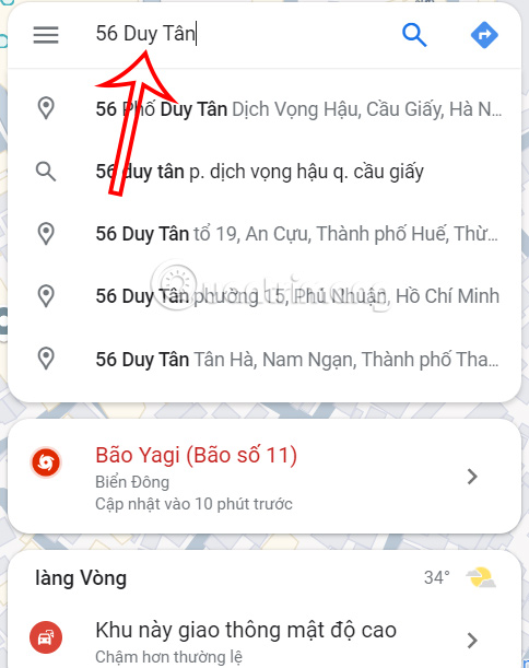 Nhập địa điểm ngôi nhà vào Google Maps