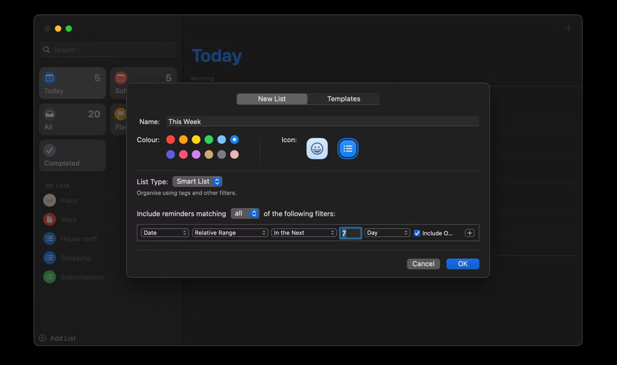 Cách tạo Smart Lists trong ứng dụng Reminders