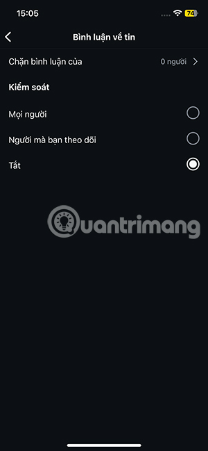 Tắt bình luận Instagram Story