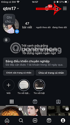 Tùy chỉnh tài khoản Instagram