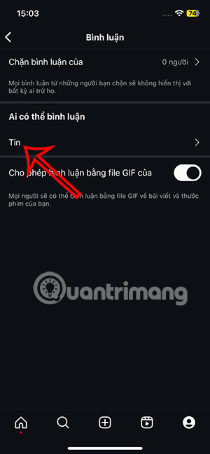 Chỉnh bình luận Instagram Story