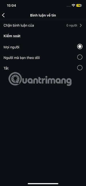Đối tượng bình luận Instagram Story
