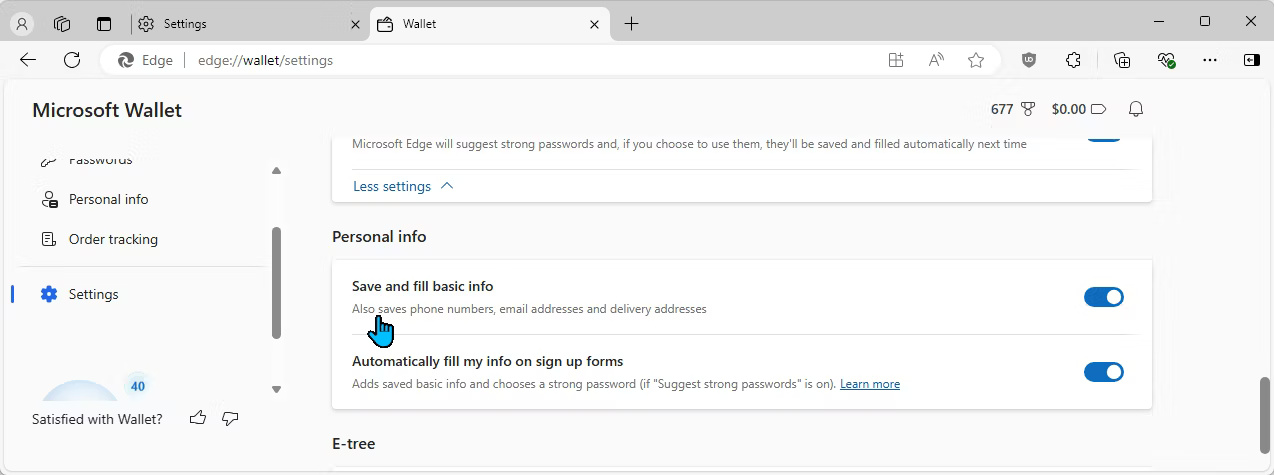 Cài đặt Microsoft Edge Wallet trong Windows 11