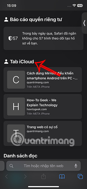 Sử dụng Safari iCloud iPhone