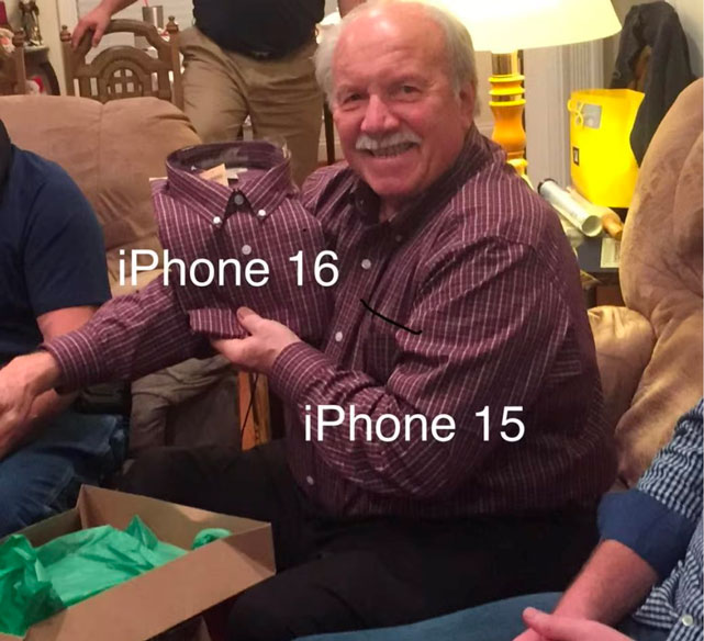 Chiếc meme "huyền thoại" đã được cư dân mạng dùng cho các đời iPhone trước 14, 15, nay là 16 và còn có thể dùng cho nhiều đời iPhone nữa.
