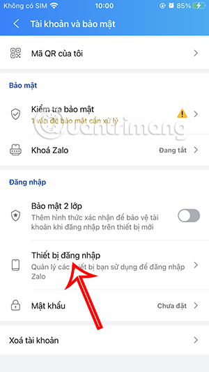 Tài khoản đăng nhập Zalo