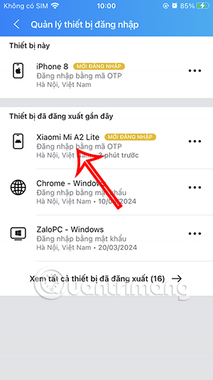 Thiết bị đăng nhập lạ