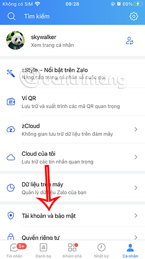 Bảo mật tài khoản Zalo