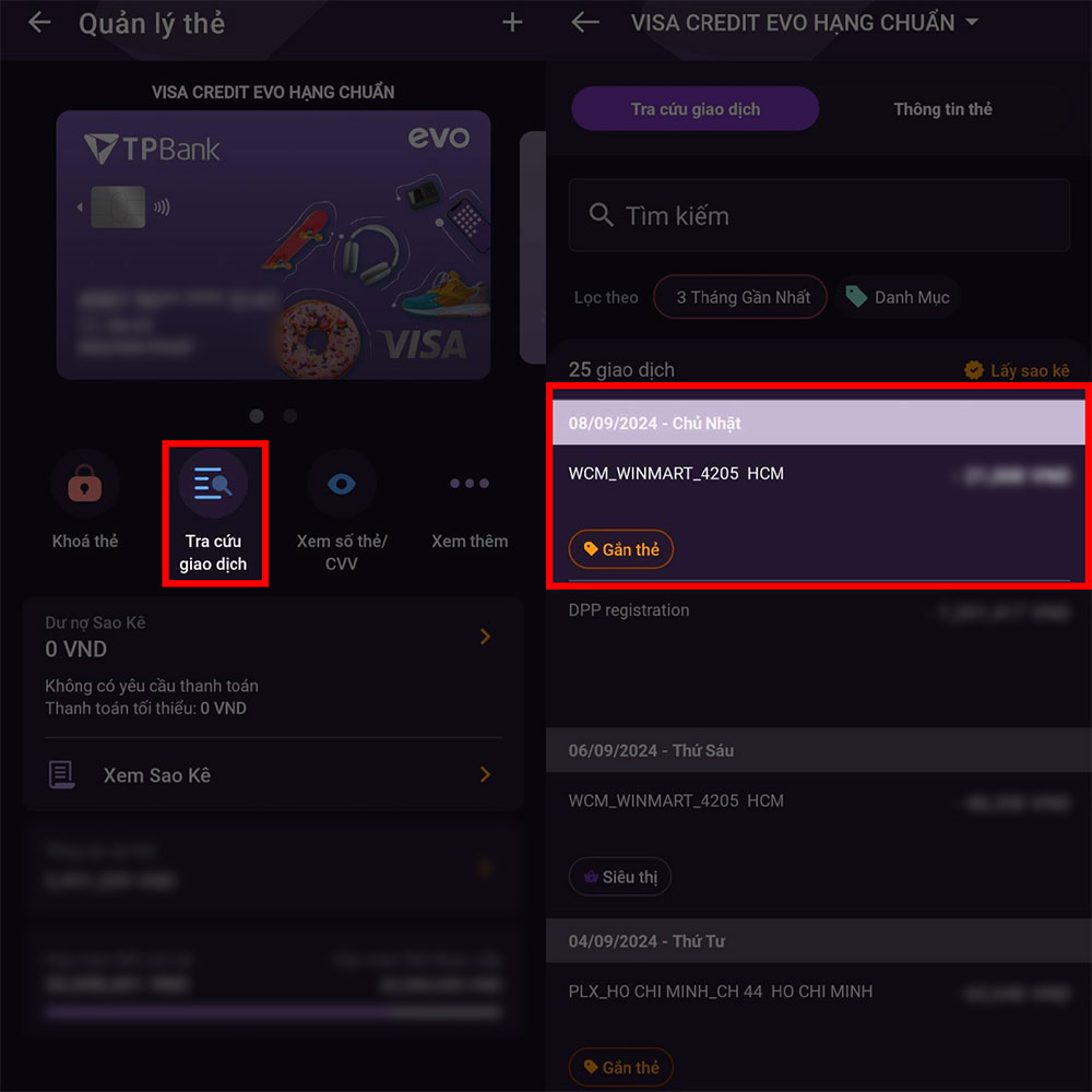 Xem giao dịch TPBank