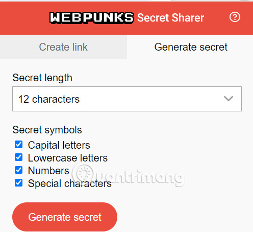 Tạo mật khẩu chia sẻ trên Secret Sharer