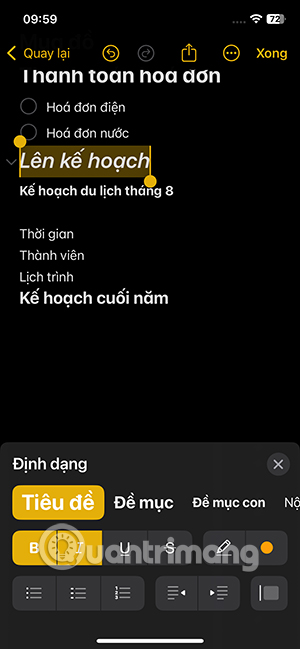 Viết chữ kiểu trong ghi chú iPhone