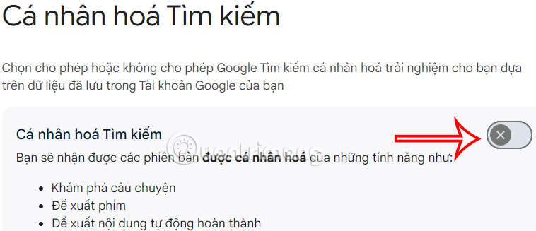 Tắt cá nhân hóa tìm kiếm trên Google