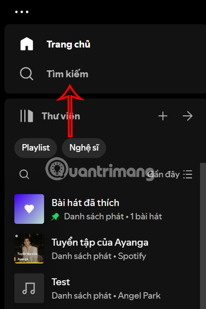 Tìm kiếm trên Spotify máy tính