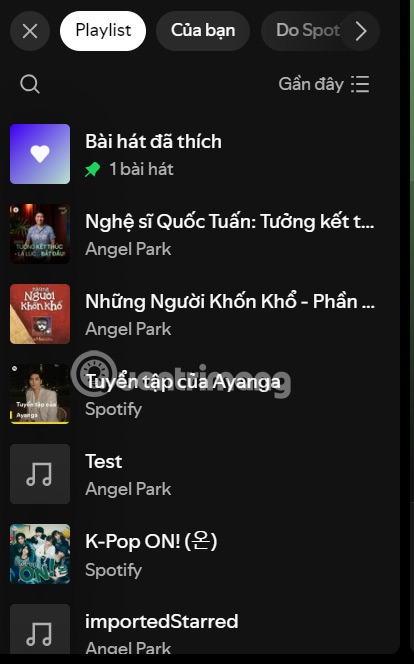 Podcast playlist Spotify máy tính