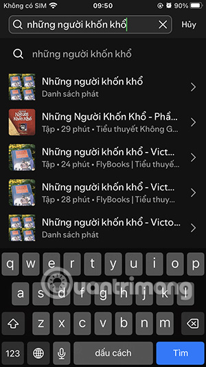 Tìm kiếm podcast Spotify